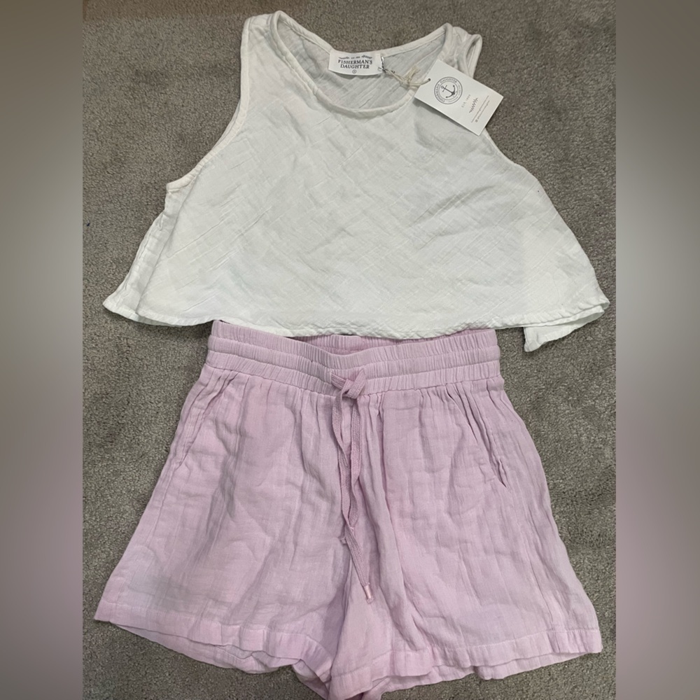 NWT Fisherman’sDaughter|| Cotton Set Tank Top and shorts Top S and Bottoms M
